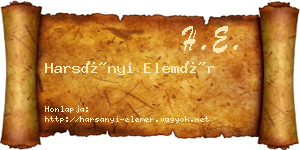 Harsányi Elemér névjegykártya